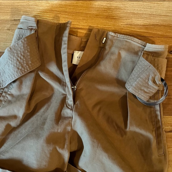 Sezane Rome High Waist Shorts 2 Caramel Brown - Picture 12 of 16